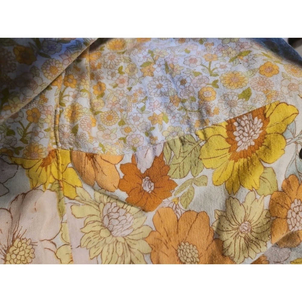 American Eagle Floral Wide Leg Cropped Pants Women Sm Smocked Waist Linen Blend - Picture 5 of 5